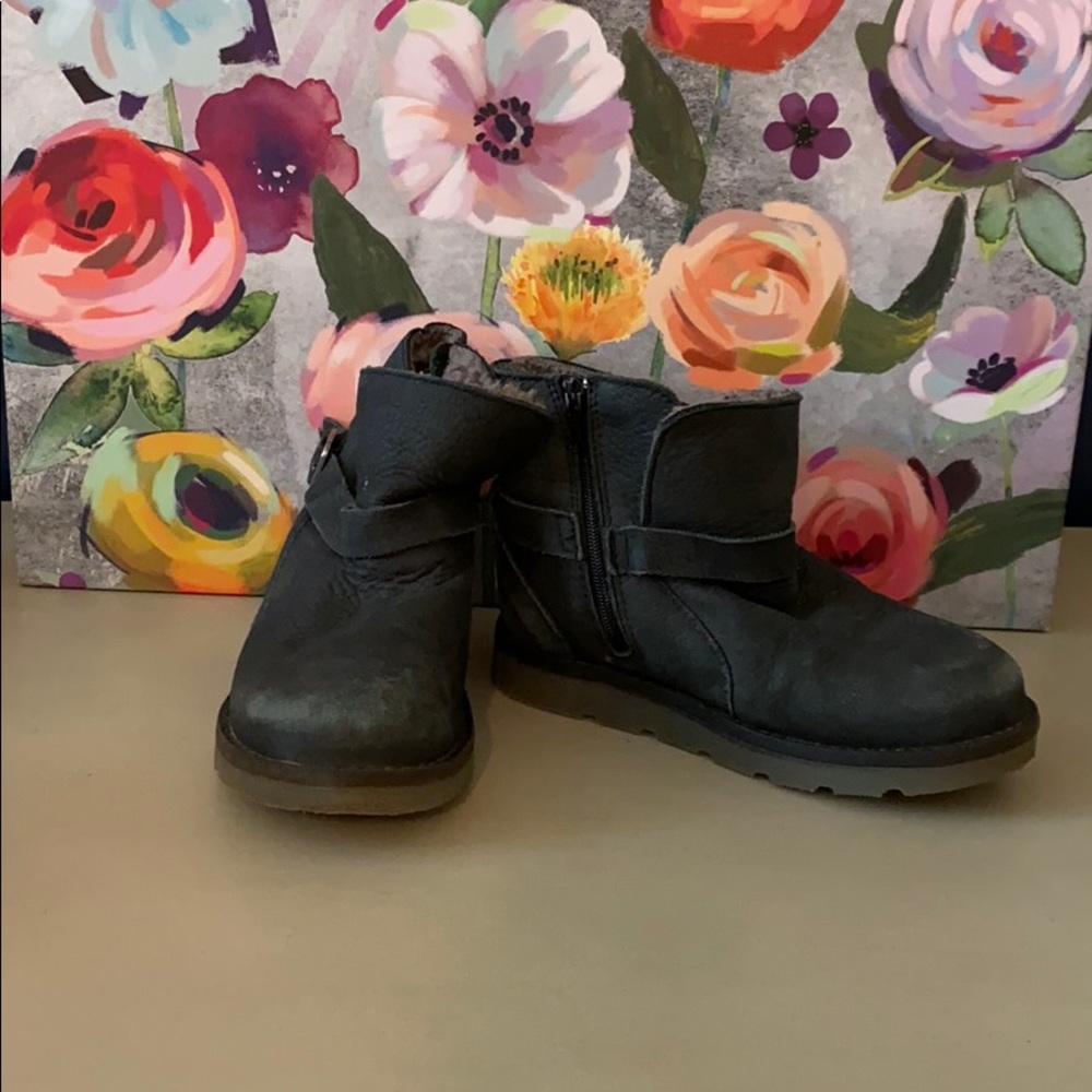 Black leather boots